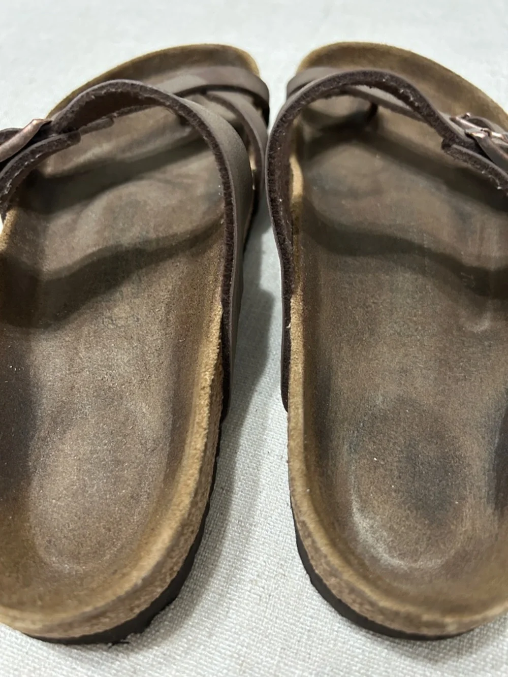 Birkenstock Mayari Sandals Brown Leather Crisscross Slide Women’s 39 - Picture 11 of 13